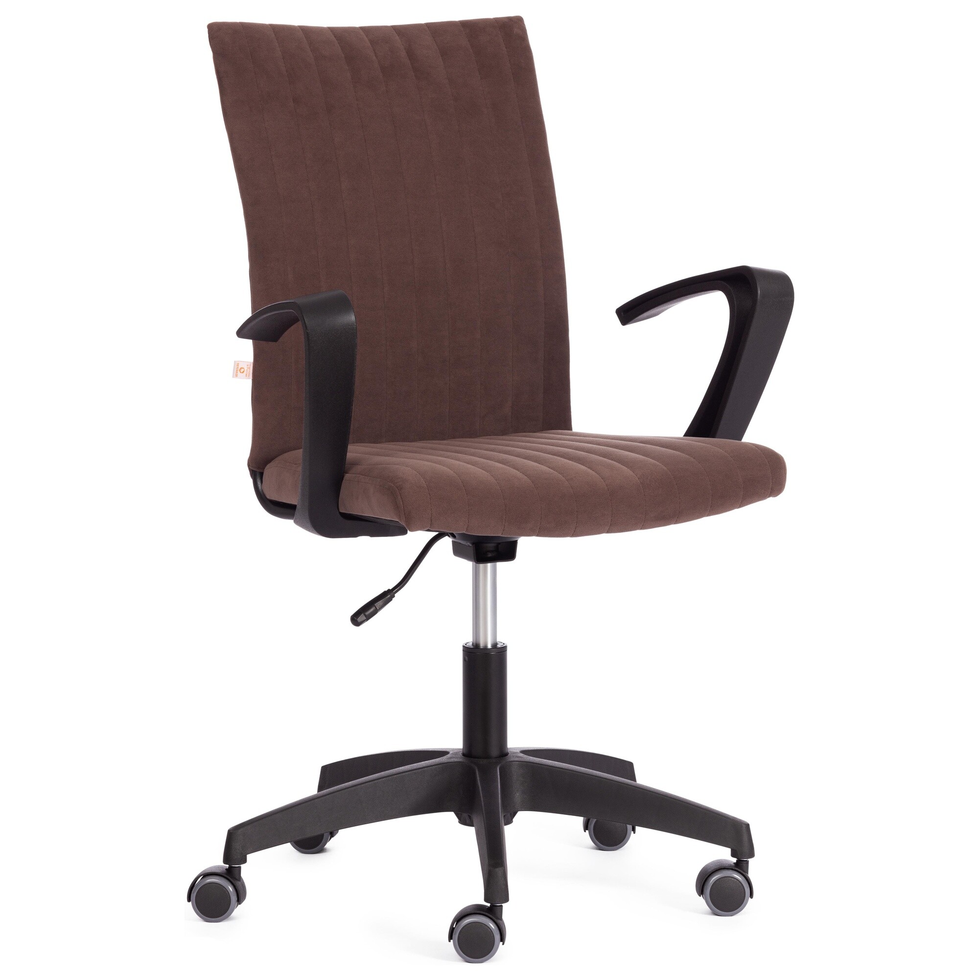 Кресло офисное с подлокотниками на колесиках коричневое Spark