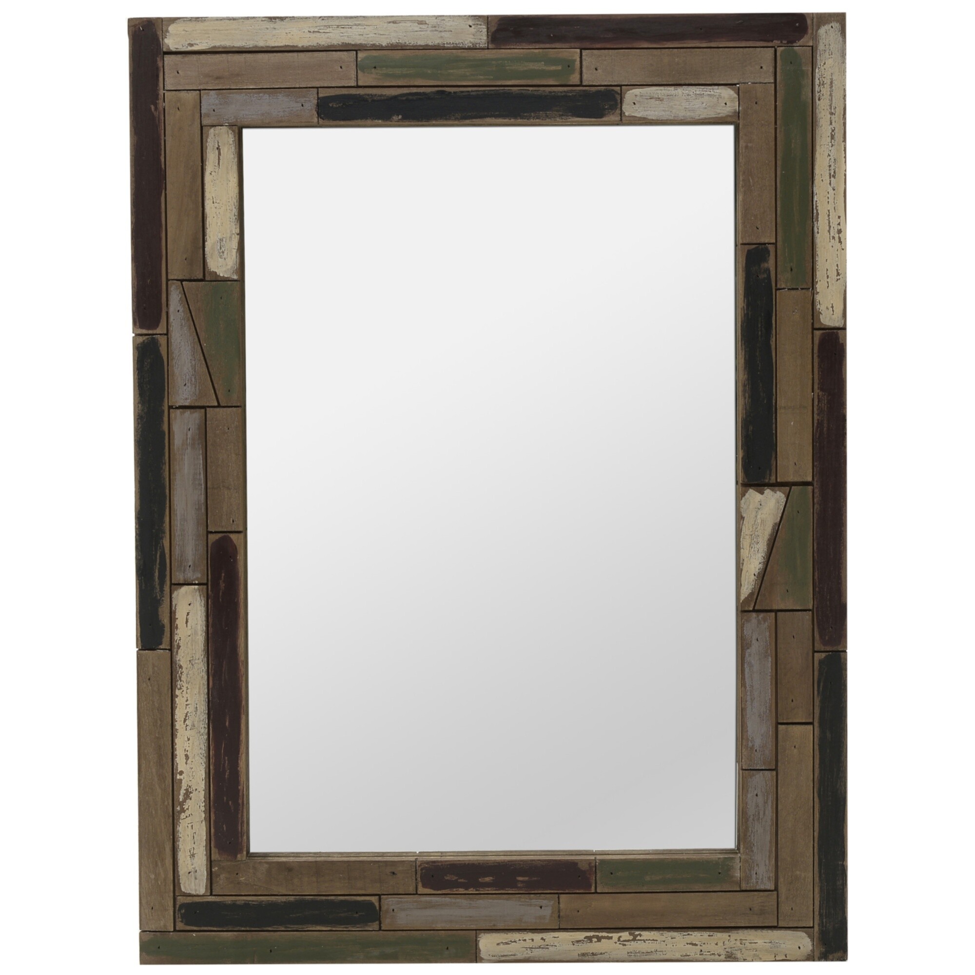 Прямоугольное зеркало настенное 80х60 см коричневое, черное