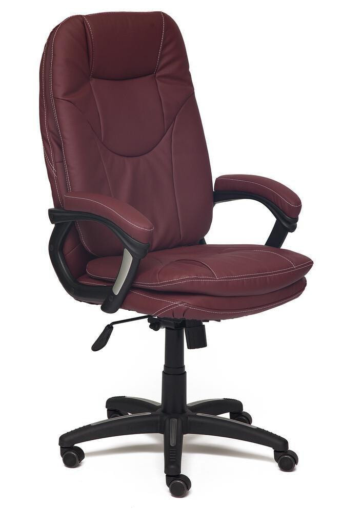 Офисное кресло с мягкими подлокотниками бордовое Comfort