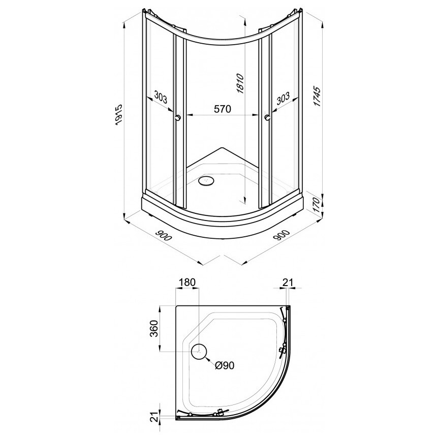 Душевой уголок 90х90 см белый Triton "Мозаика" Щ0000064829 - изображение 6
