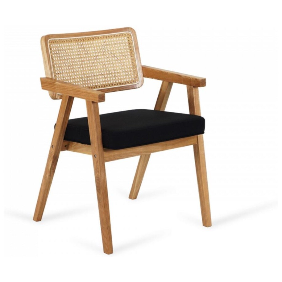 Деревянный стул с мягким сиденьем черный Rustic