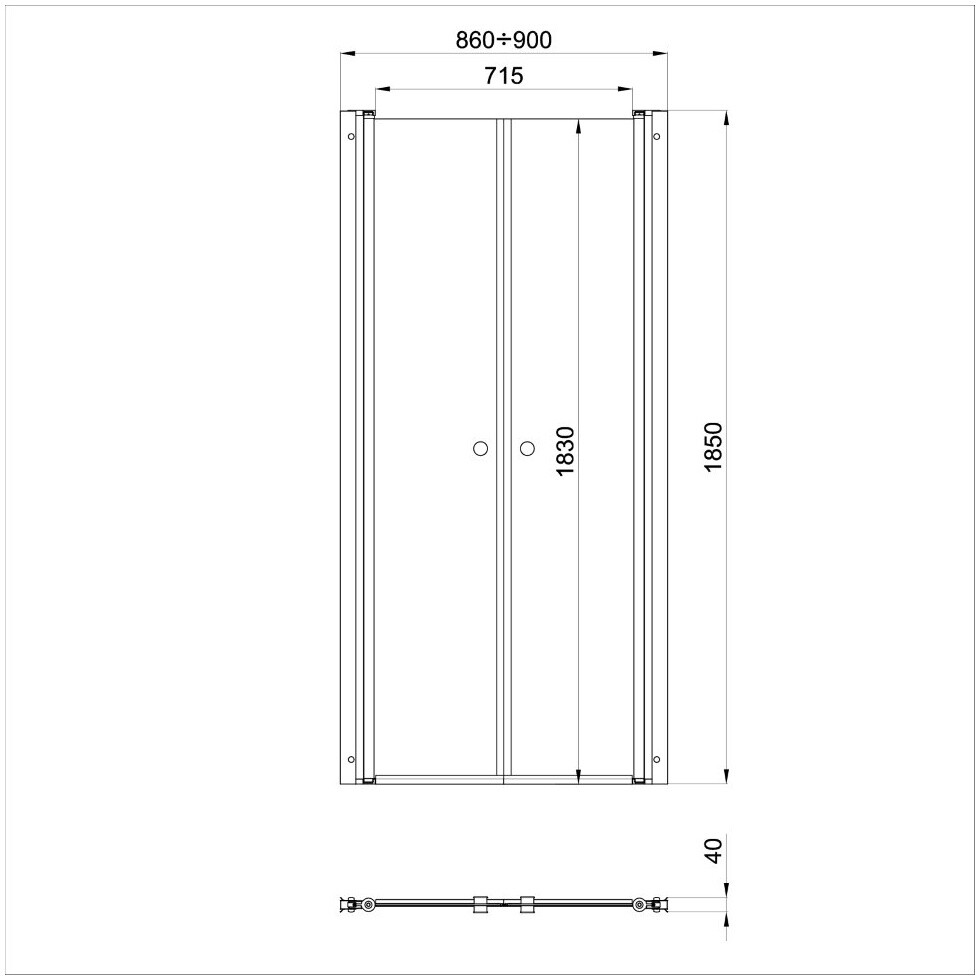 Душевая дверь распашная стеклянная 185х90 см хром "Дабл" Triton Щ0000036861 - изображение 6