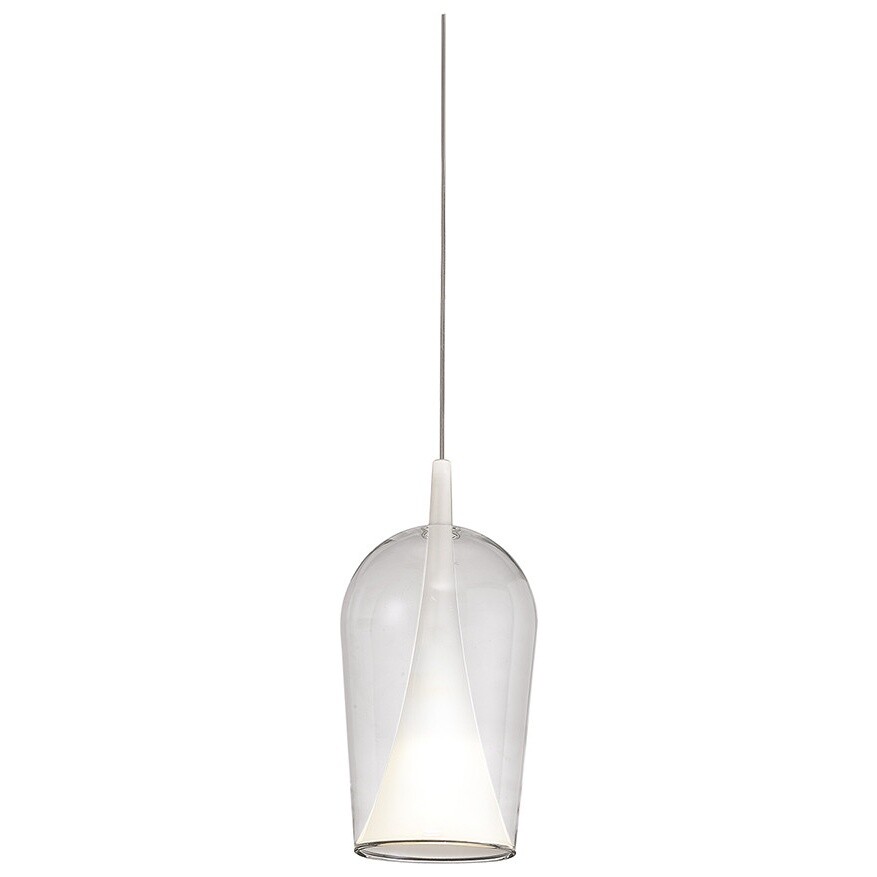 Светильник подвесной со стеклянным плафоном белый, прозрачный Elsa 8250+8260