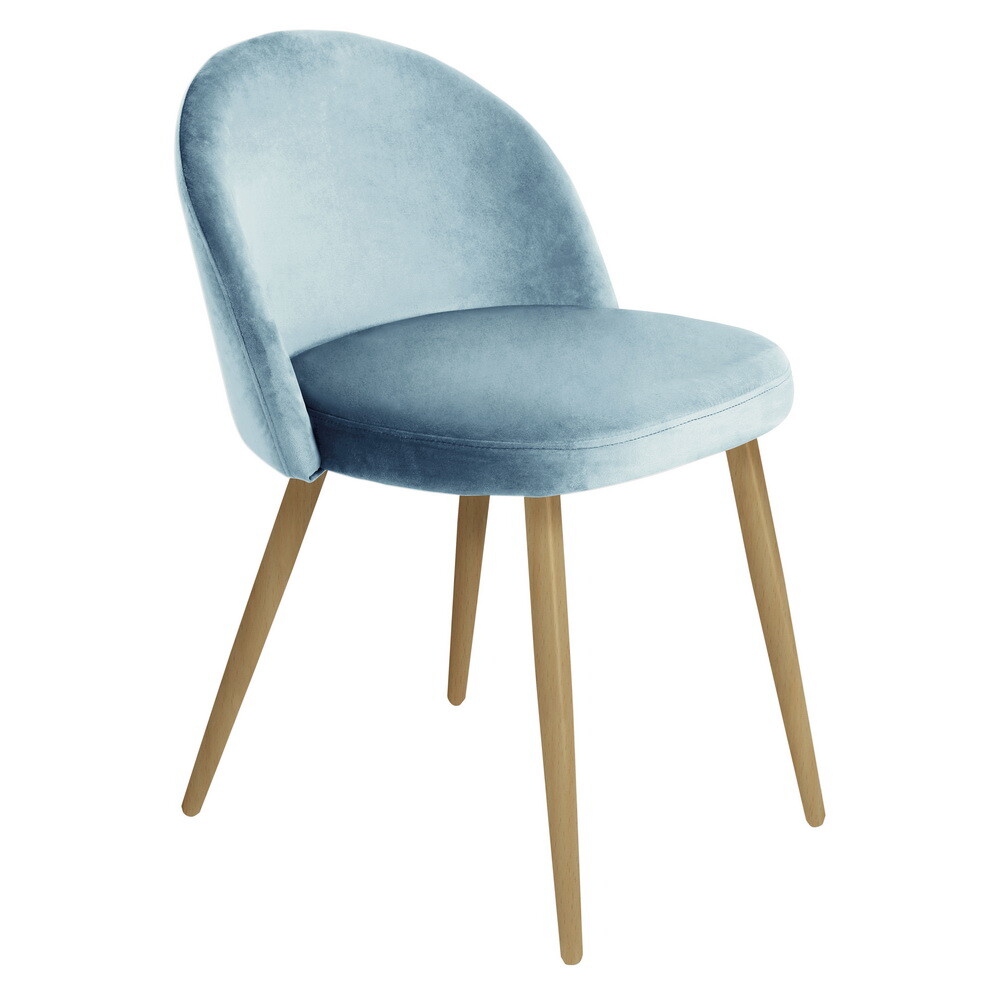 Обеденный стул мягкий серо-голубой Vivian