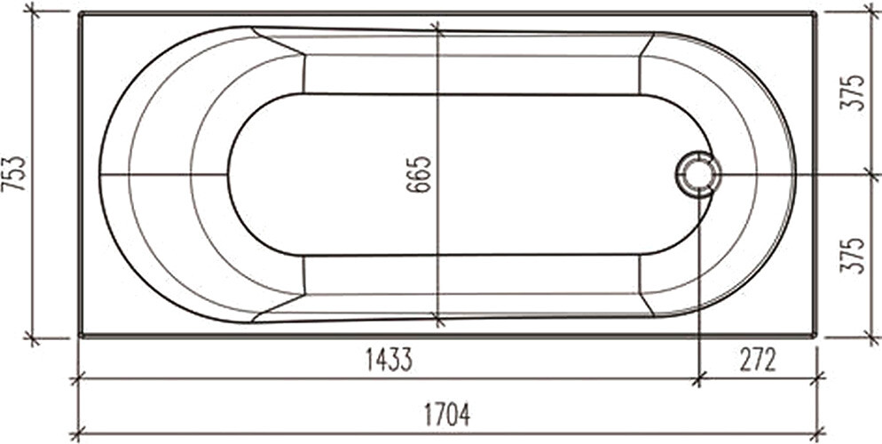 Ванна акриловая с каркасом 170х75 см белая Stworki "Нюборг" SW1017075025, SW5017070050 - изображение 4