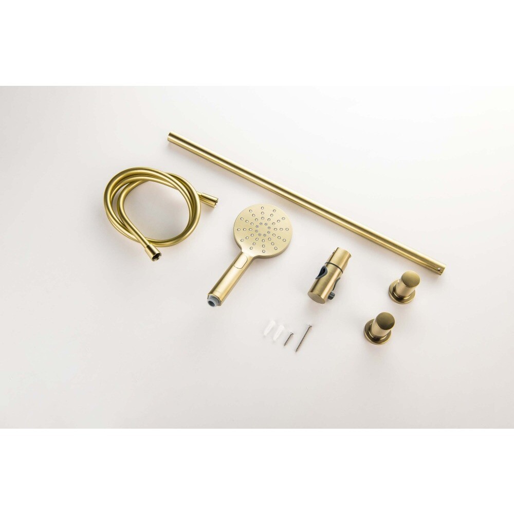 Душевая стойка с ручной лейкой золотая Aquatek "Оберон" AQ2016BG - изображение 9