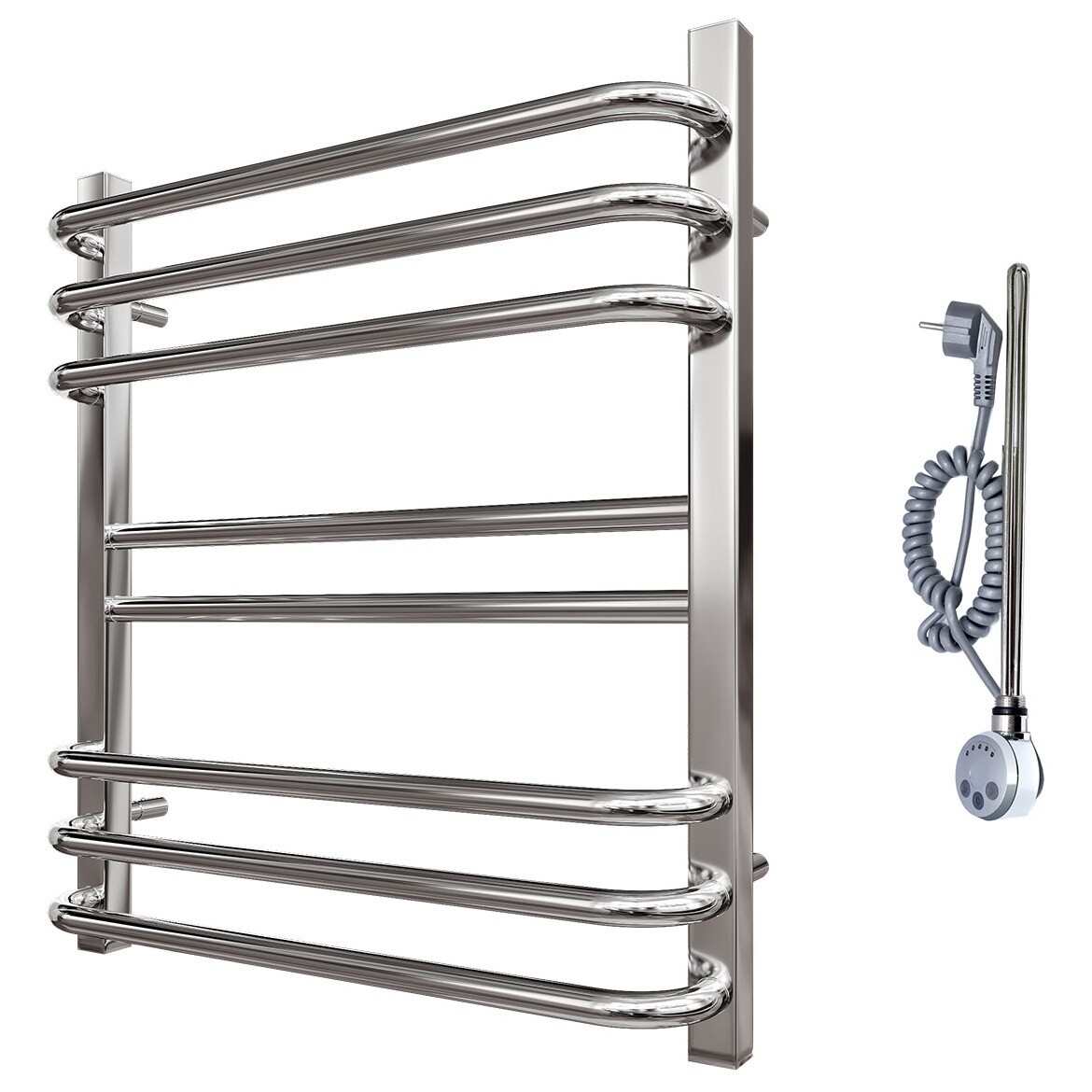 Полотенцесушитель электрический 50х60 см хром Point "Омега" PN90156SE П8 - изображение 4