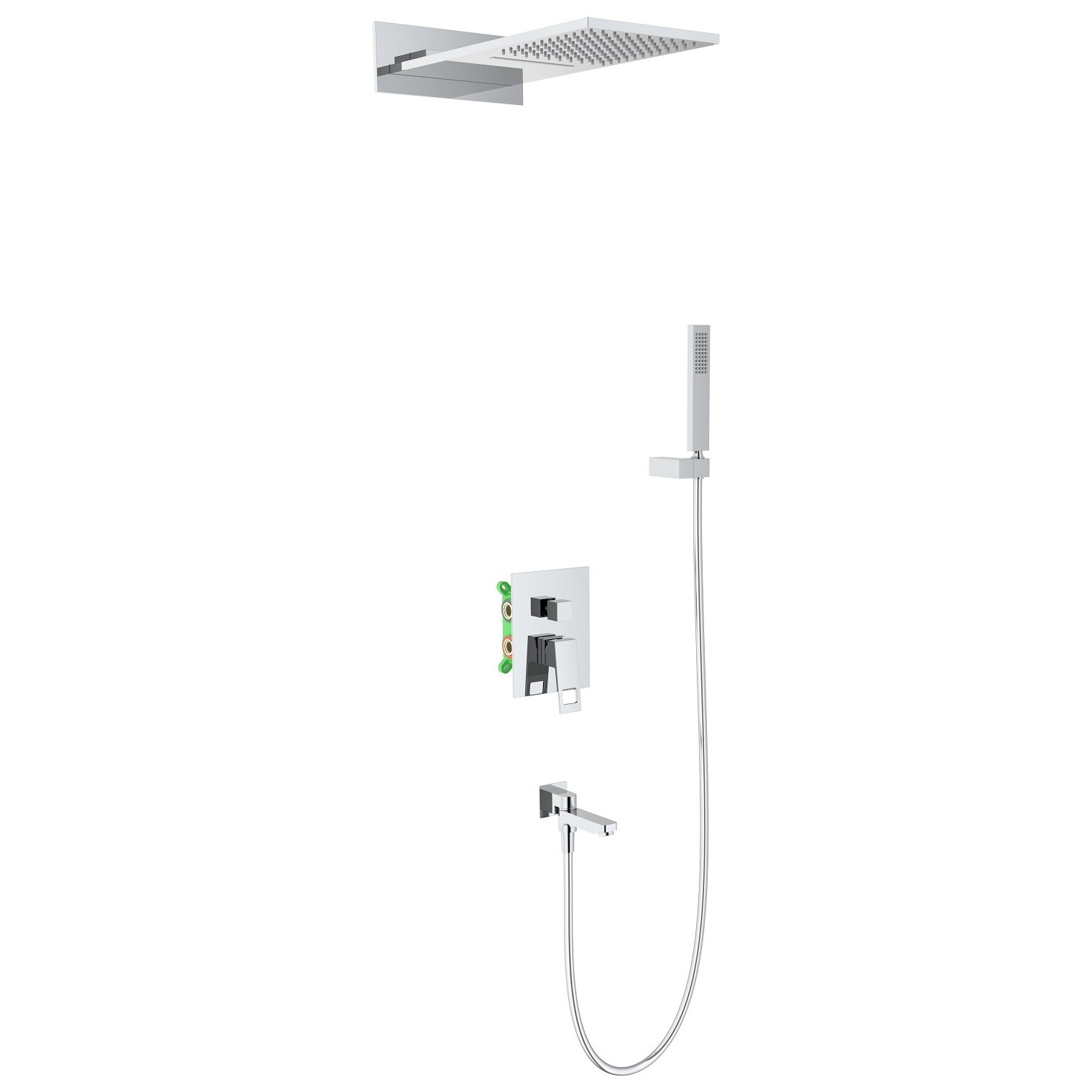 Душевой комплект встроенный с тропическим душем хром Timo Briana SX-7119-00SM