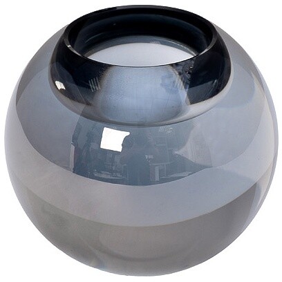 Подсвечник стеклянный круглый на 1 свечу 9х9,8 см дымчатый X2240530