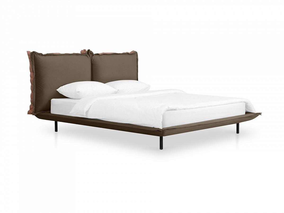 Кровать двуспальная 160х200 см темно-коричневая Barcelona 