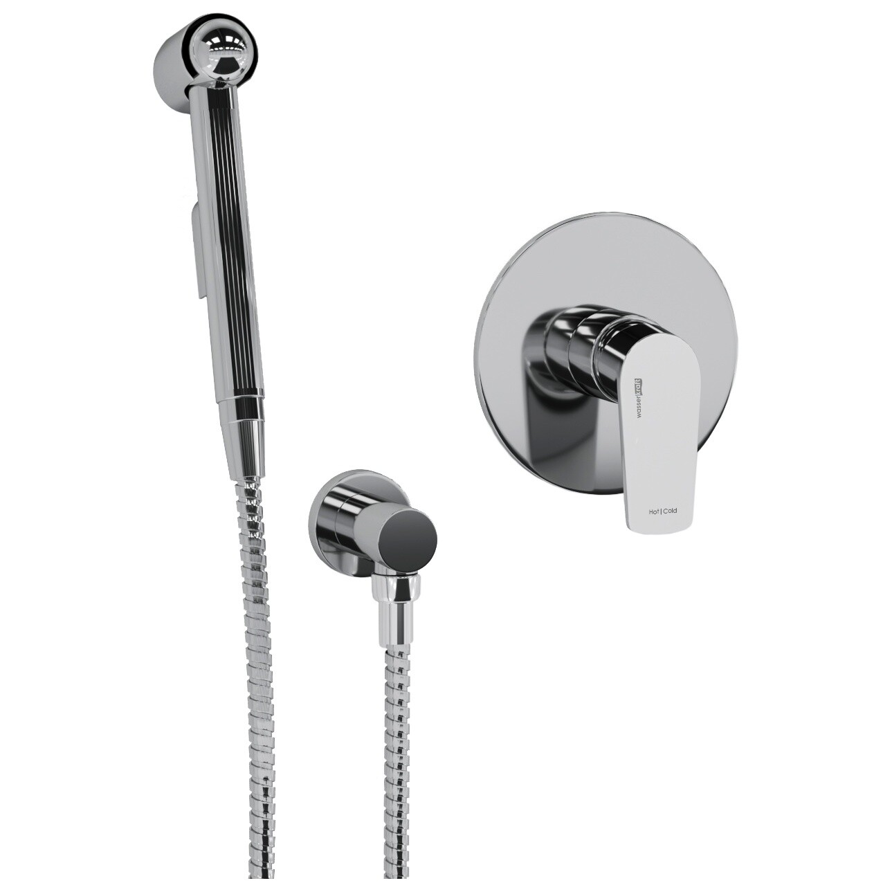 Гигиенический душ с встраиваемым смесителем хром Wasserkraft A06157 - изображение 4