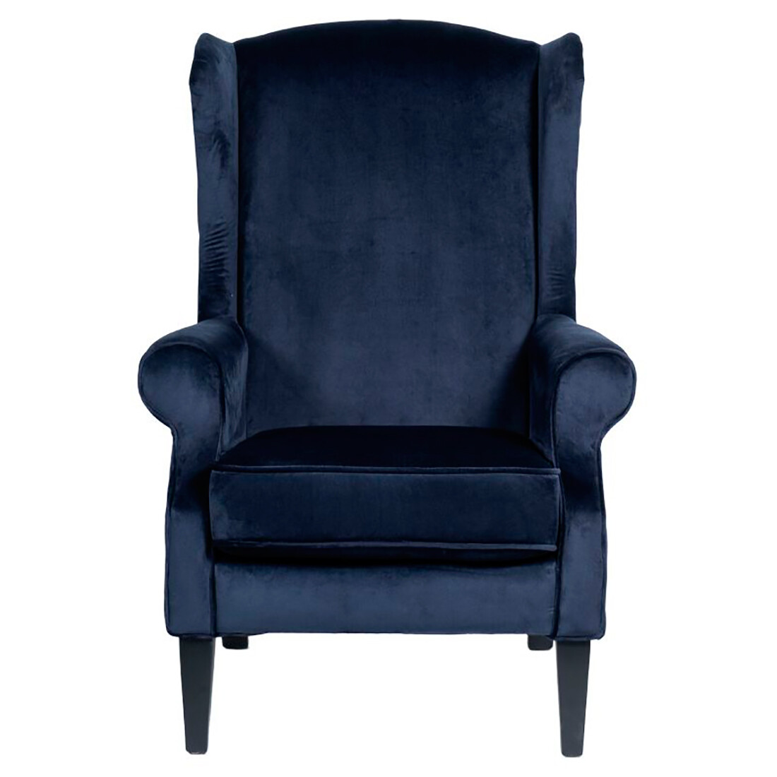 Кресло каминное с ушами темно-синее