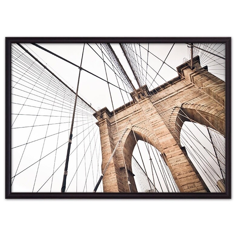 Постер в алюминиевом багете 40х60 см &quot;Бруклинский мост&quot;