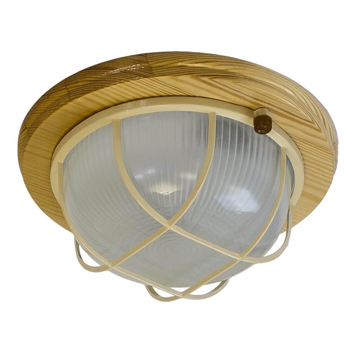 Настенно-потолочный светильник деревянный коричневый круглый &quot;Кантри НБО 012&quot; НБО 03-60-012