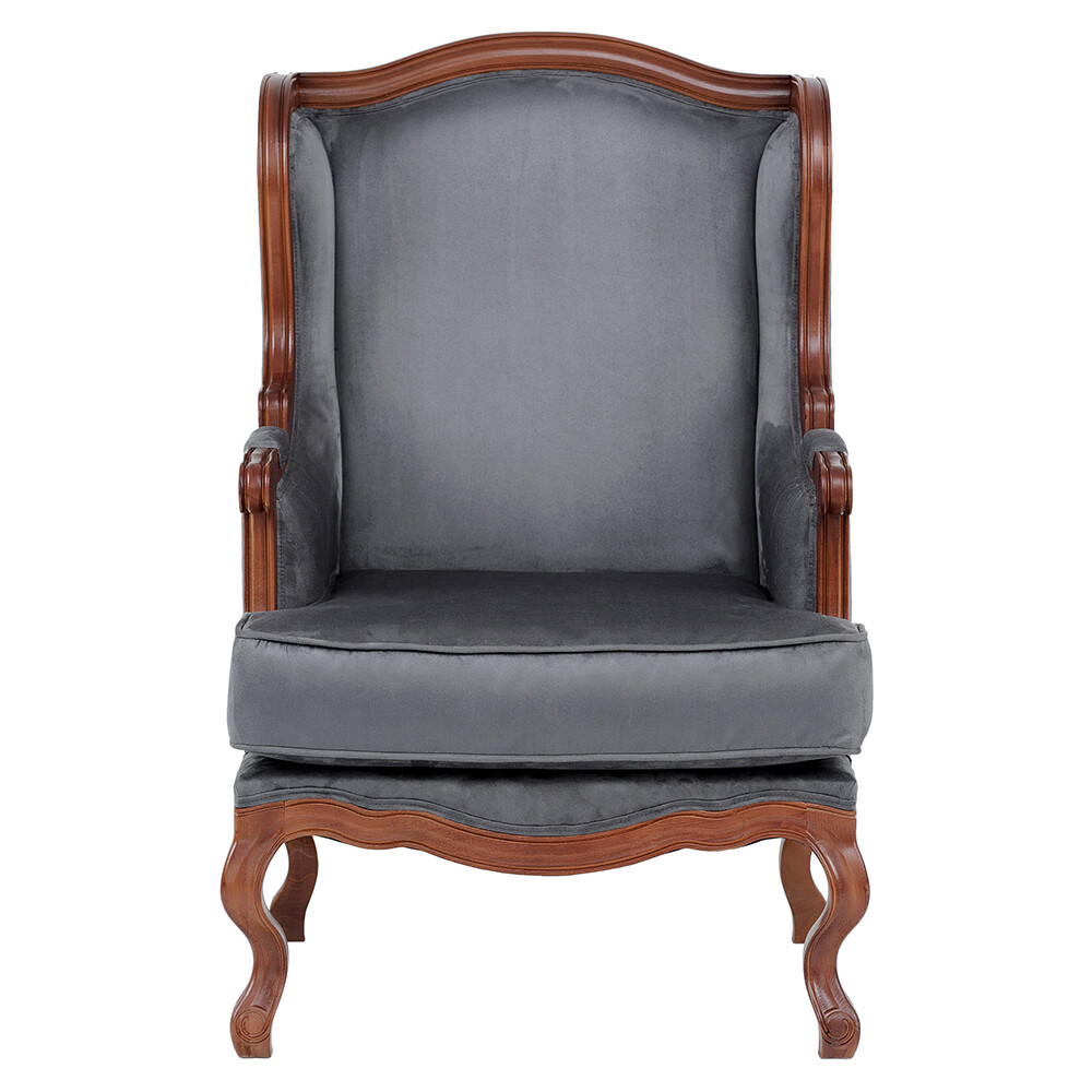 Кресло мягкое с деревянными подлокотниками антрацит French Anthracite 28052003