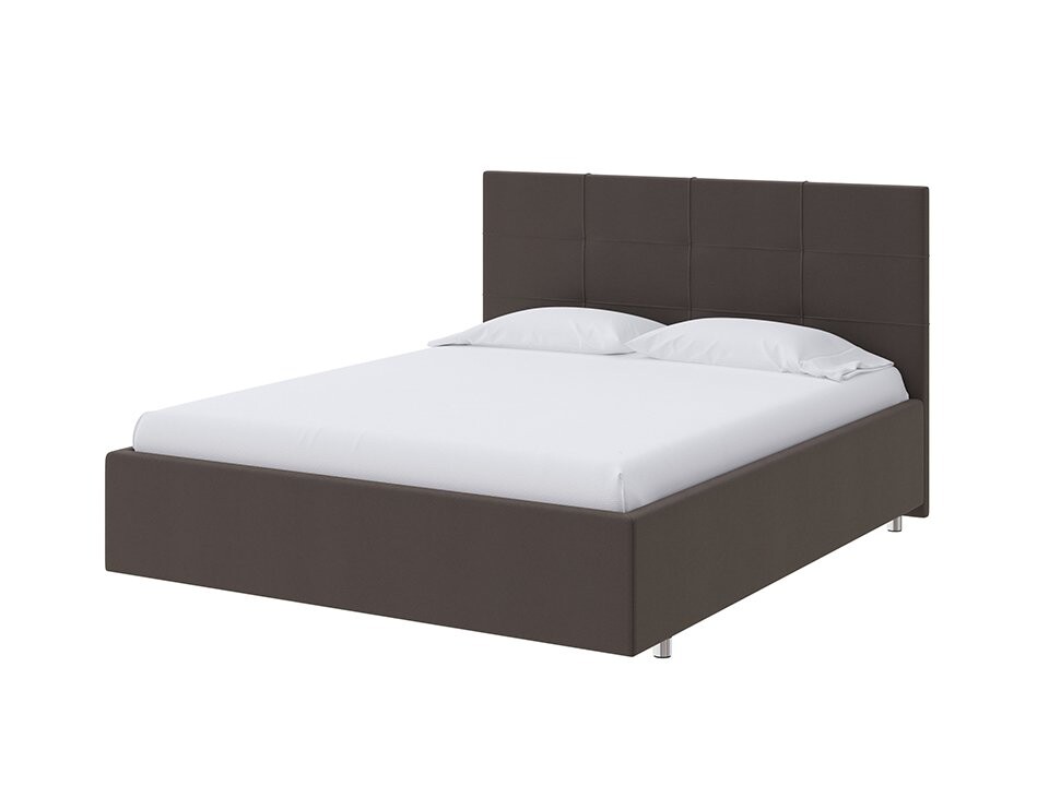 Кровать двуспальная велюровая коричневая 160x200 см Neo