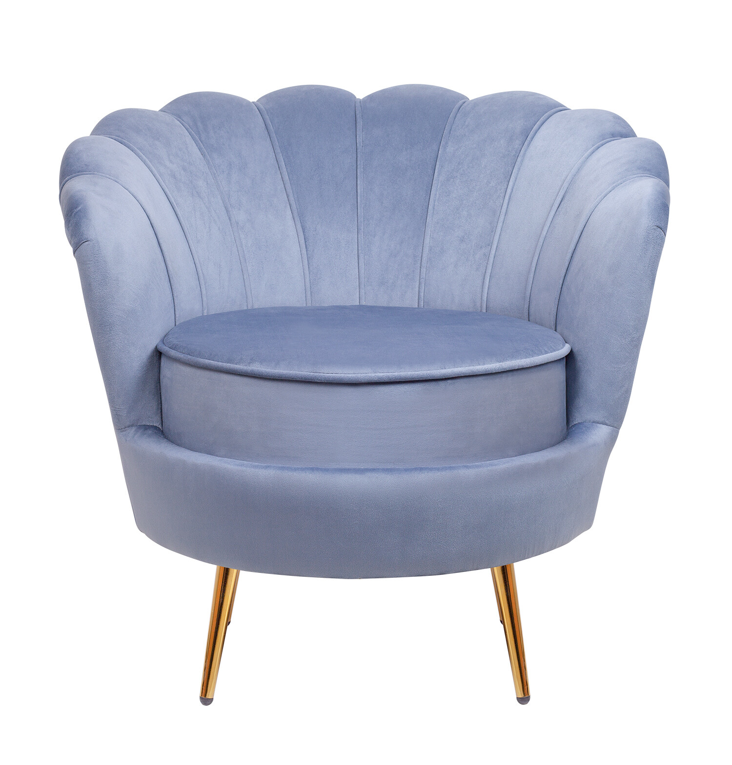 Кресло круглое мягкое синее Pearl
