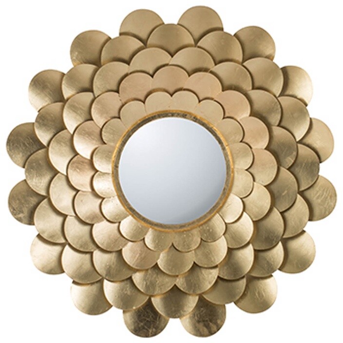 Зеркало настенное круглое 80x80 см золотое Glasar