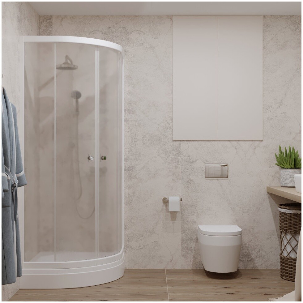 Душевой уголок четверть круга с низким поддоном 90х90 см белый Triton "Ультра А" Щ0000039053 - изображение 4