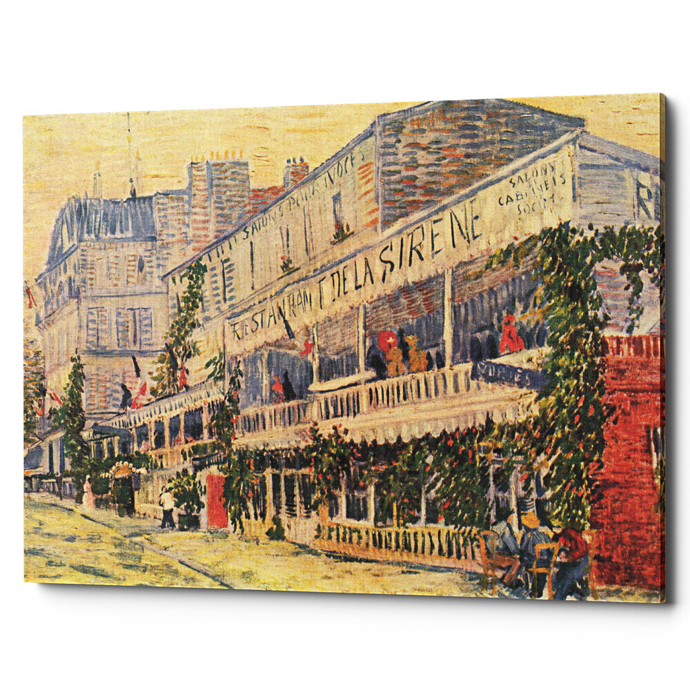 Картина на холсте 50х75 см разноцветная &quot;Ресторан &quot;Сирена&quot; в Аньере&quot;