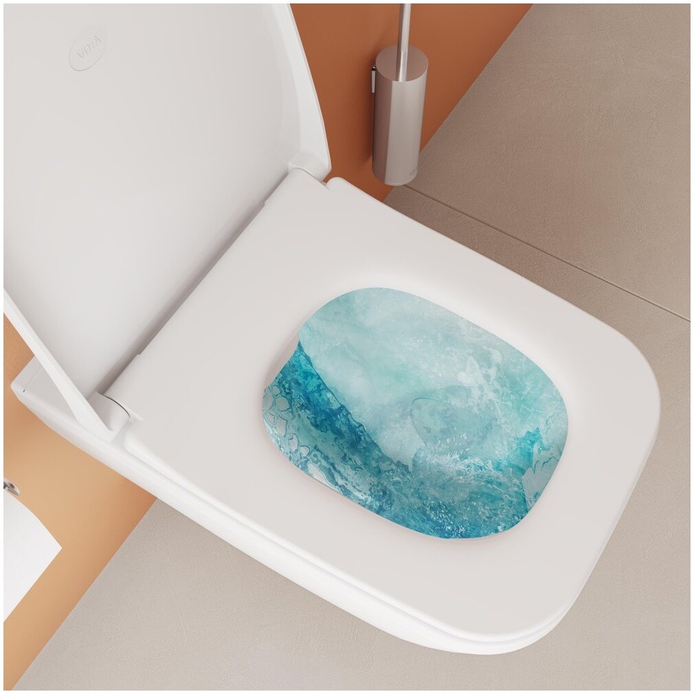 Унитаз подвесной с инсталляцией и кнопкой смыва хром Vitra Integra Square 9856B003-7207 - изображение 9