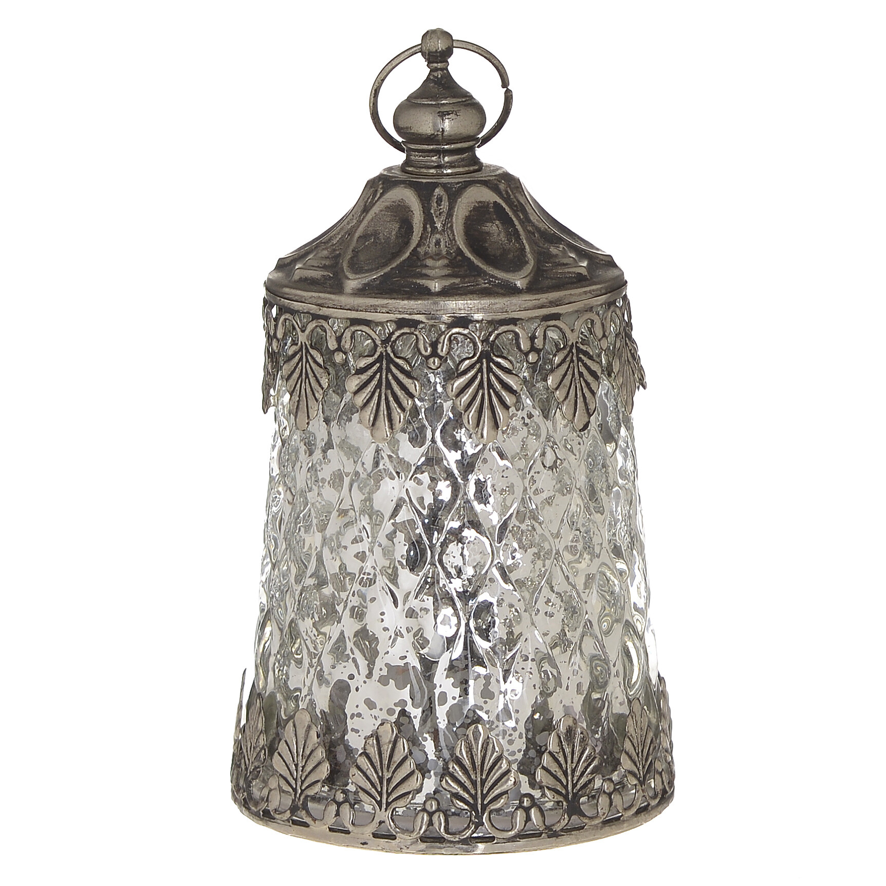 Фонарь металлический со светодиодной лампой 12 см серебро Vanilla Twillight