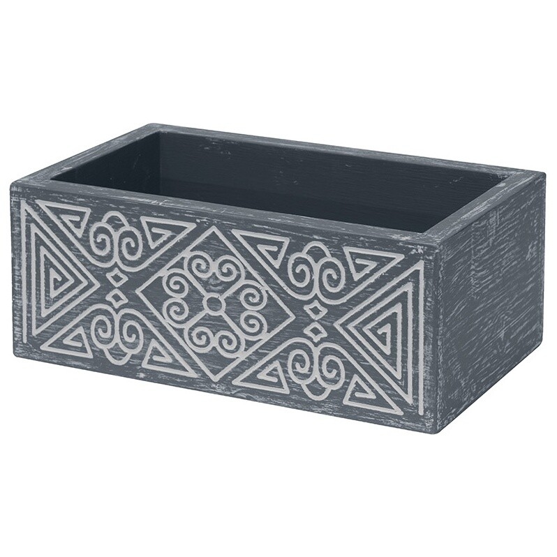 Ящик для хранения деревянный 12х30 см серый Papua Grey