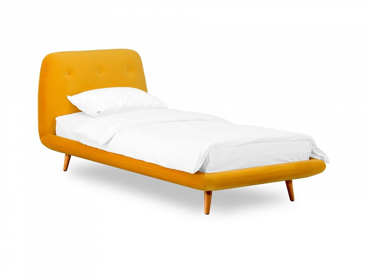 Кровать односпальная желтая 90х200 см Loa 900