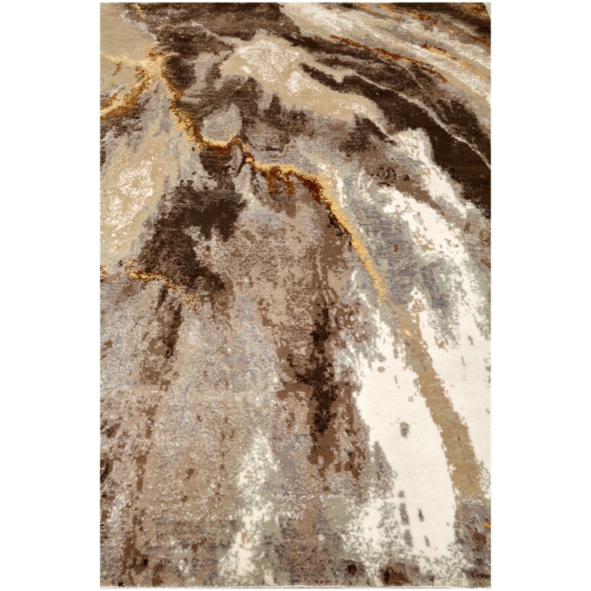 Ковер шерсть + арт шелк 246х173 см коричневый Dazzle