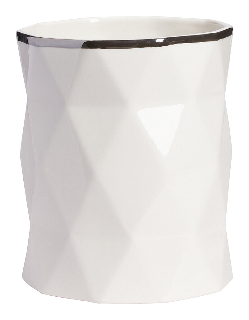 Ваза декоративная белая 21 см Allure Silver High