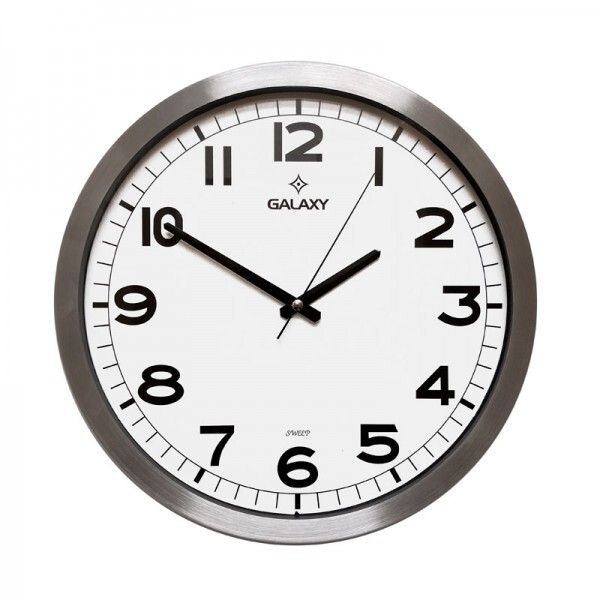 Часы настенные круглые серебряные Galaxy M-212-3