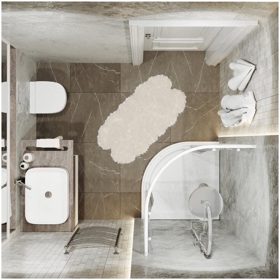 Душевой уголок 90х90 см белый Triton "Полосы А" Щ0000061805 - изображение 6