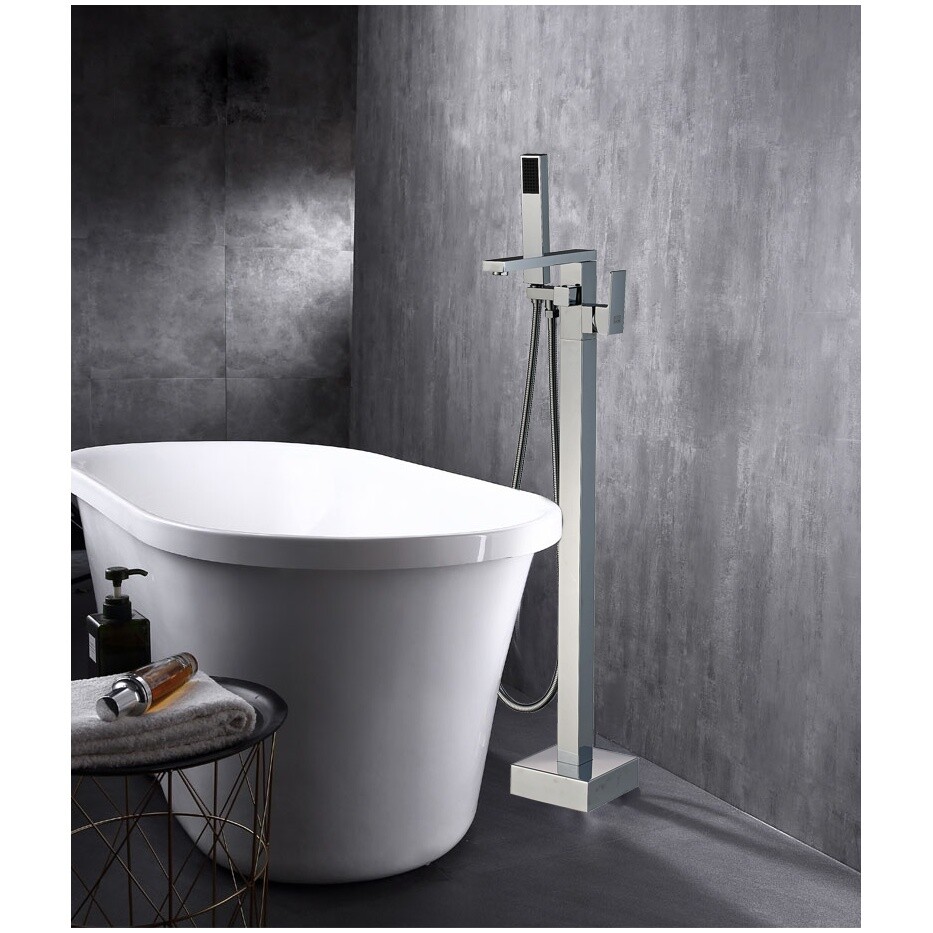 Смеситель для ванны напольный однорычажный с душевым гарнитуром хром Boch Mann Albano BM7774 - изображение 8