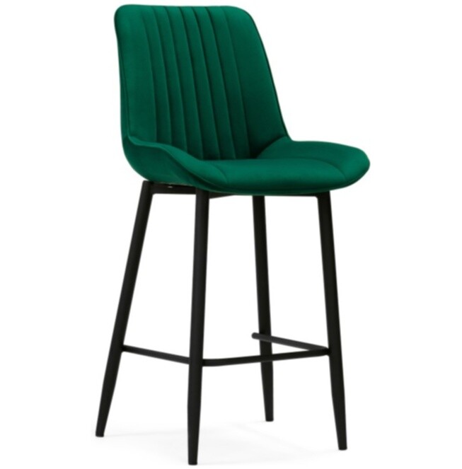 Полубарный стул с мягким сиденьем зеленый, черный &quot;Седа&quot;