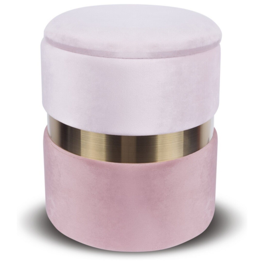 Пуфик круглый с ящиком для хранения розовый New-York Small MY18A060C(small)