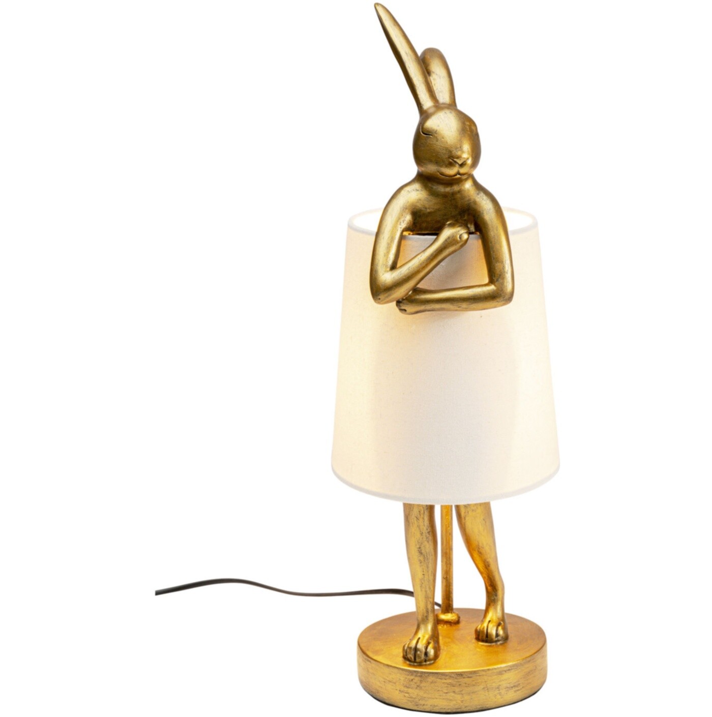 Лампа настольная с выключателем золото, белая Rabbit 53474