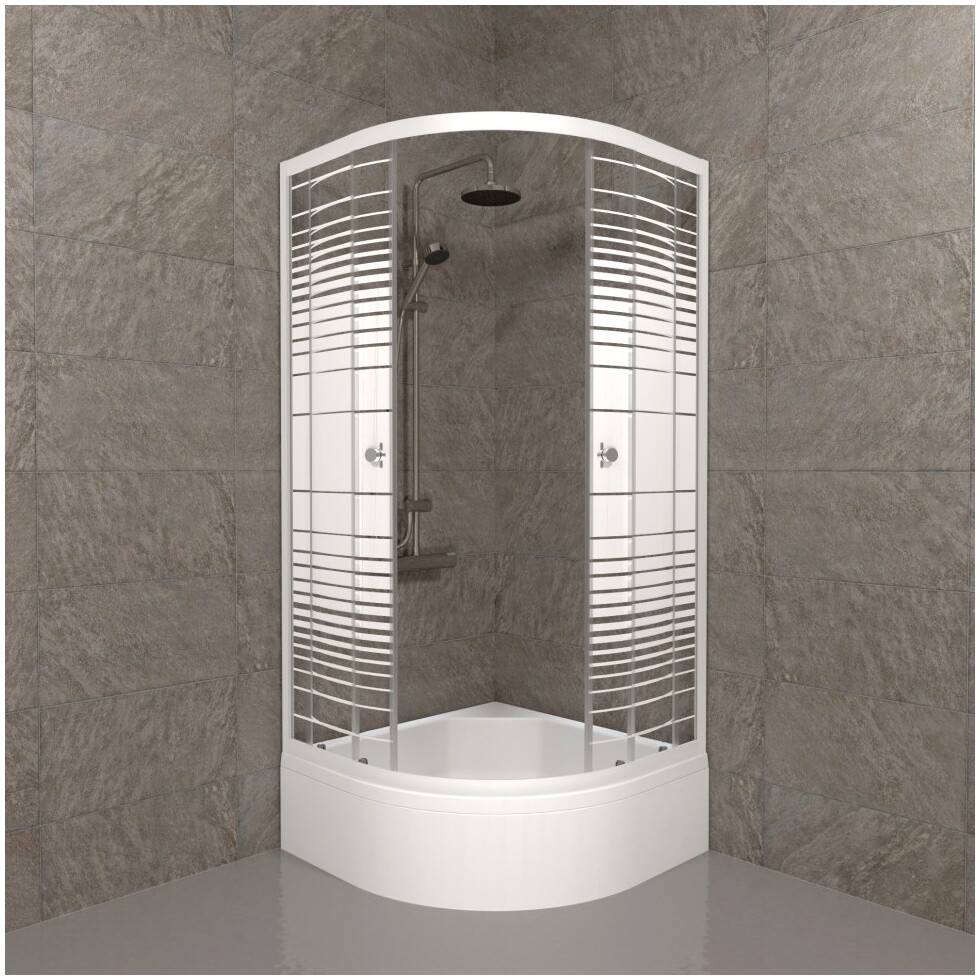 Душевой уголок 100х100 см белый Triton "Полосы В" Щ0000061787 - изображение 4