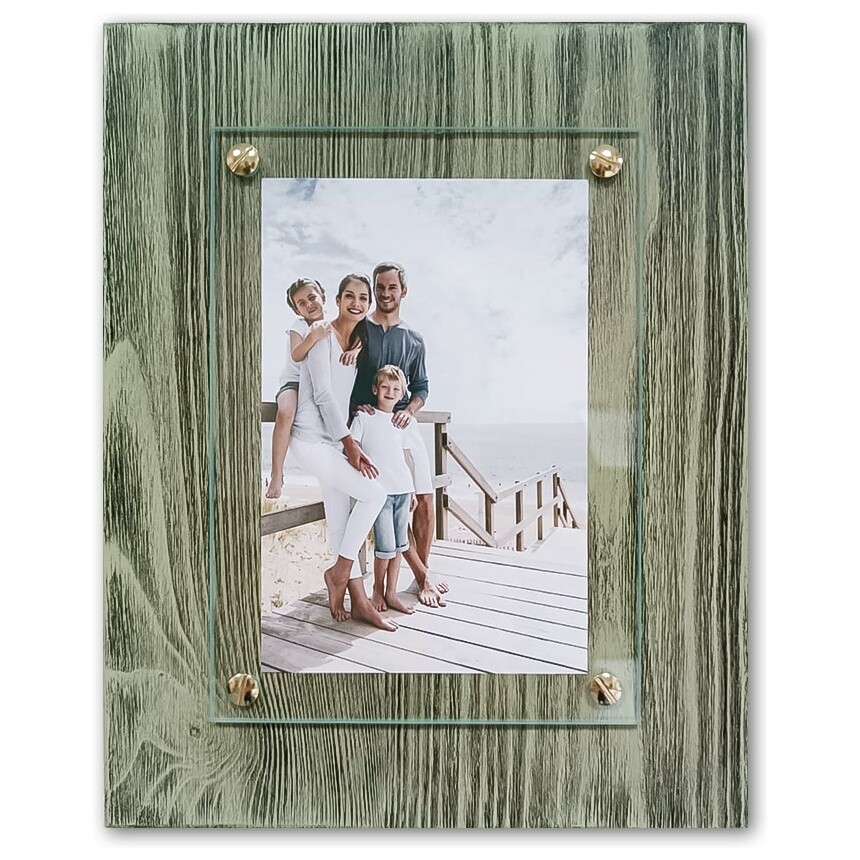 Фоторамка деревянная со стеклом настенная зеленая 9х12 см &quot;Оливия&quot;