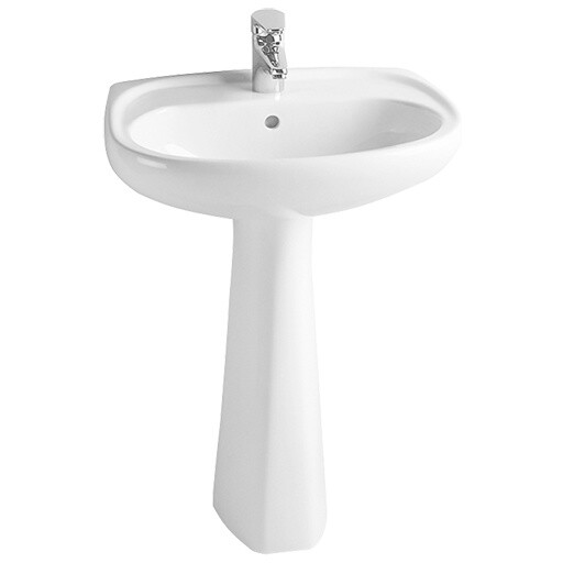 Раковина подвесная полукруглая c пьедесталом 42х55 см белая Vitra Normus 9600B003-7650