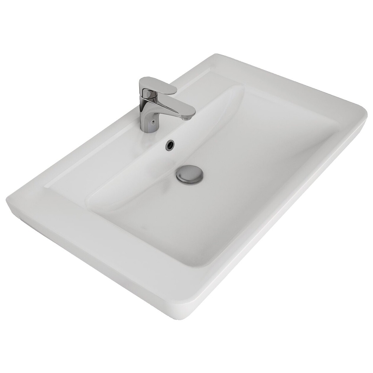 Раковина мебельная прямоугольная 80 см белая Dreja Q 192185 - изображение 4