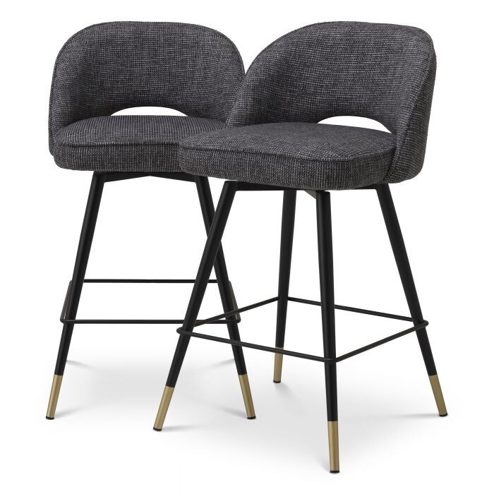 Полубарные мягкие стулья темно-серые, 2 штуки Cliff 116203