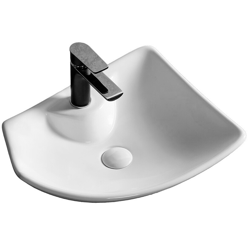 Раковина накладная фарфоровая ассиметричная 40х50 см белая Cerutti SPA CR7054