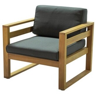 Кресло деревянное с подлокотниками бежевое, серое Booka