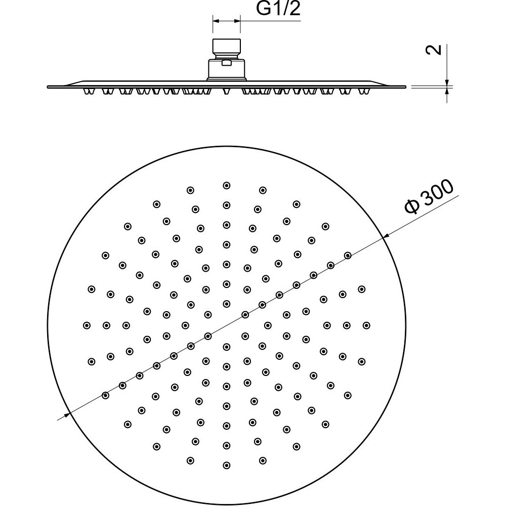 Лейка для верхнего душа круглая 30 см черный хром Aquatek AQ2075BGM - изображение 4