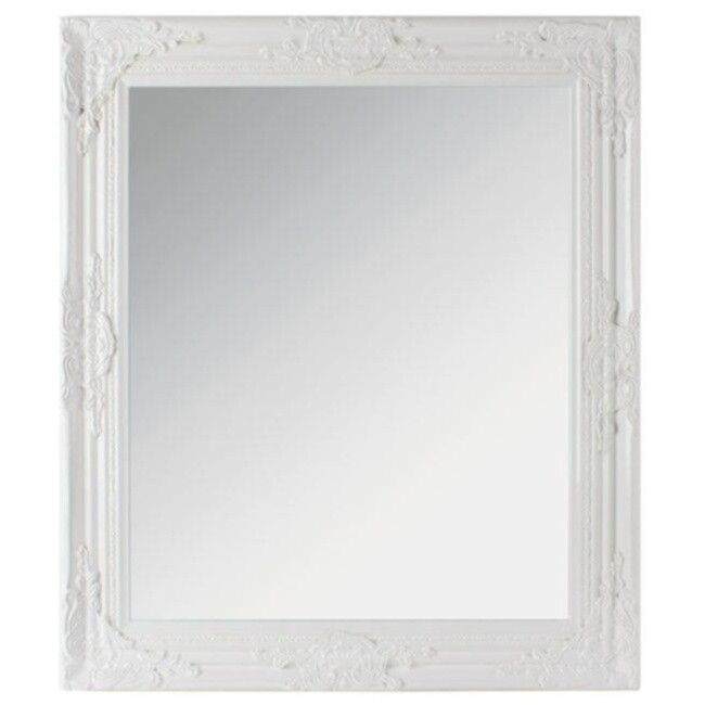Прямоугольное зеркало настенное 74х64 см белое