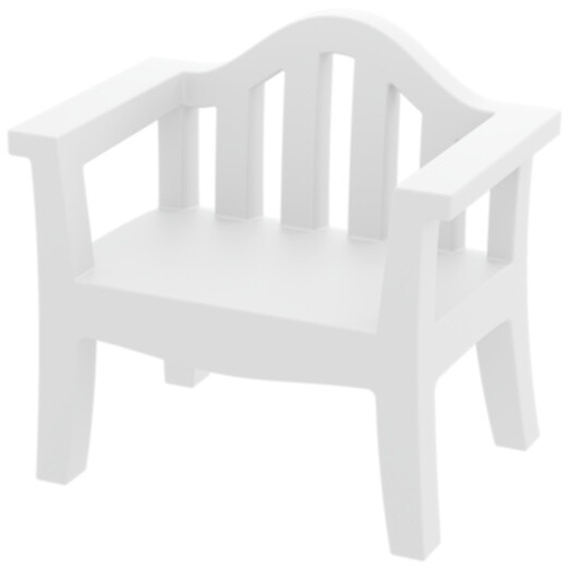 Кресло пластиковое с подлокотниками белоснежное Province