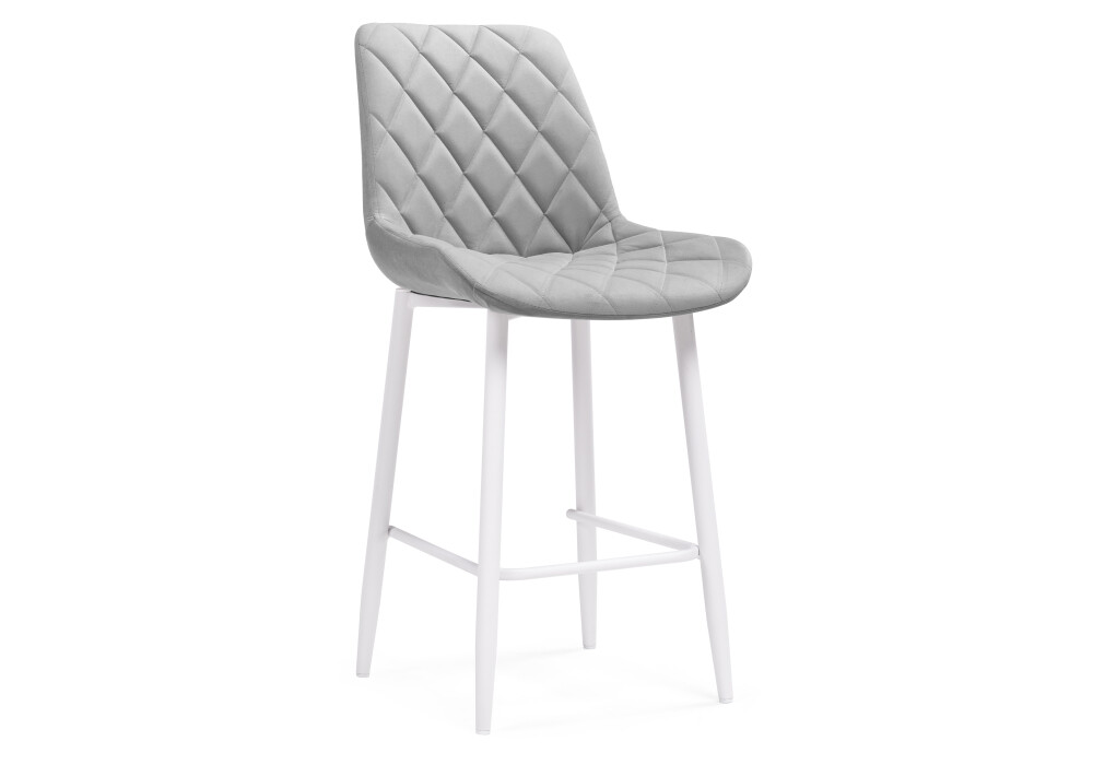 Полубарный стул с мягким сиденьем светло-серый, белый &quot;Баодин К Б/К&quot;