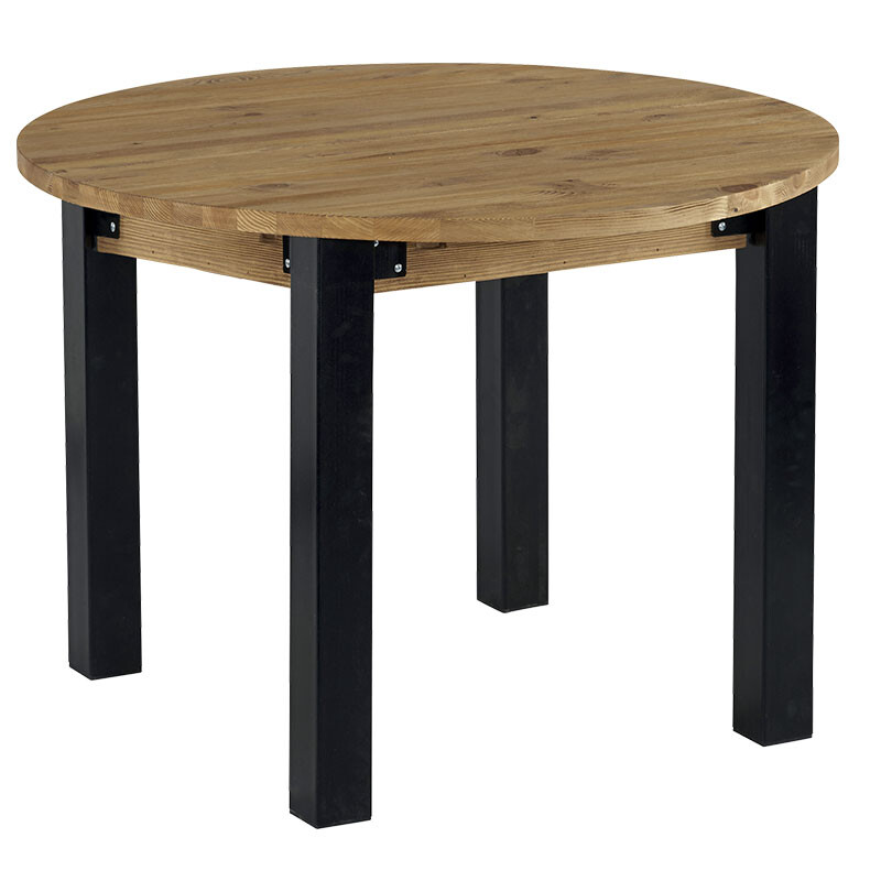 Обеденный стол круглый сосна с металлическими ножками 110 см Lugano