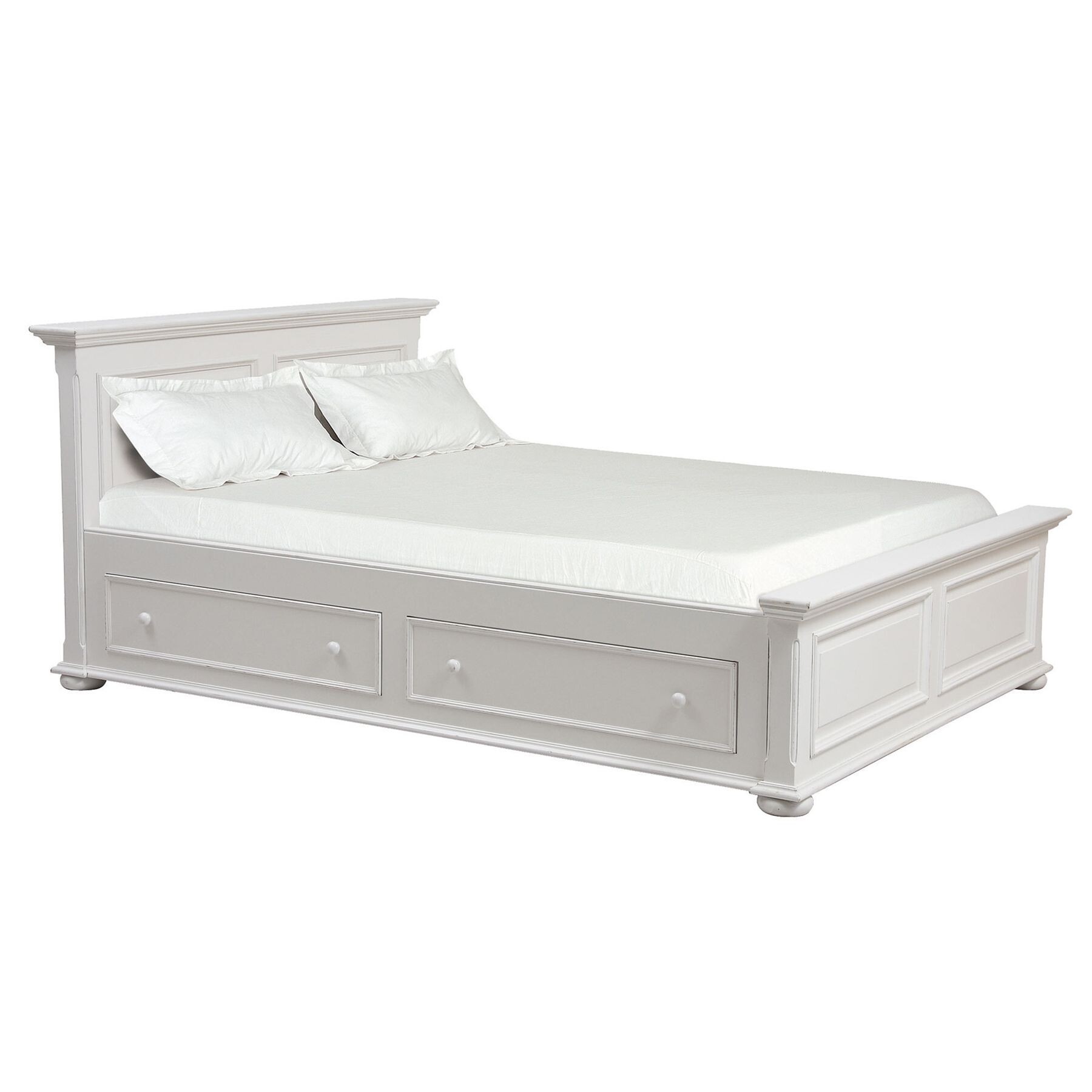 Кровать полутораспальная 140х200 см с ящиками с низким изножьем белая &quot;Нордик&quot;