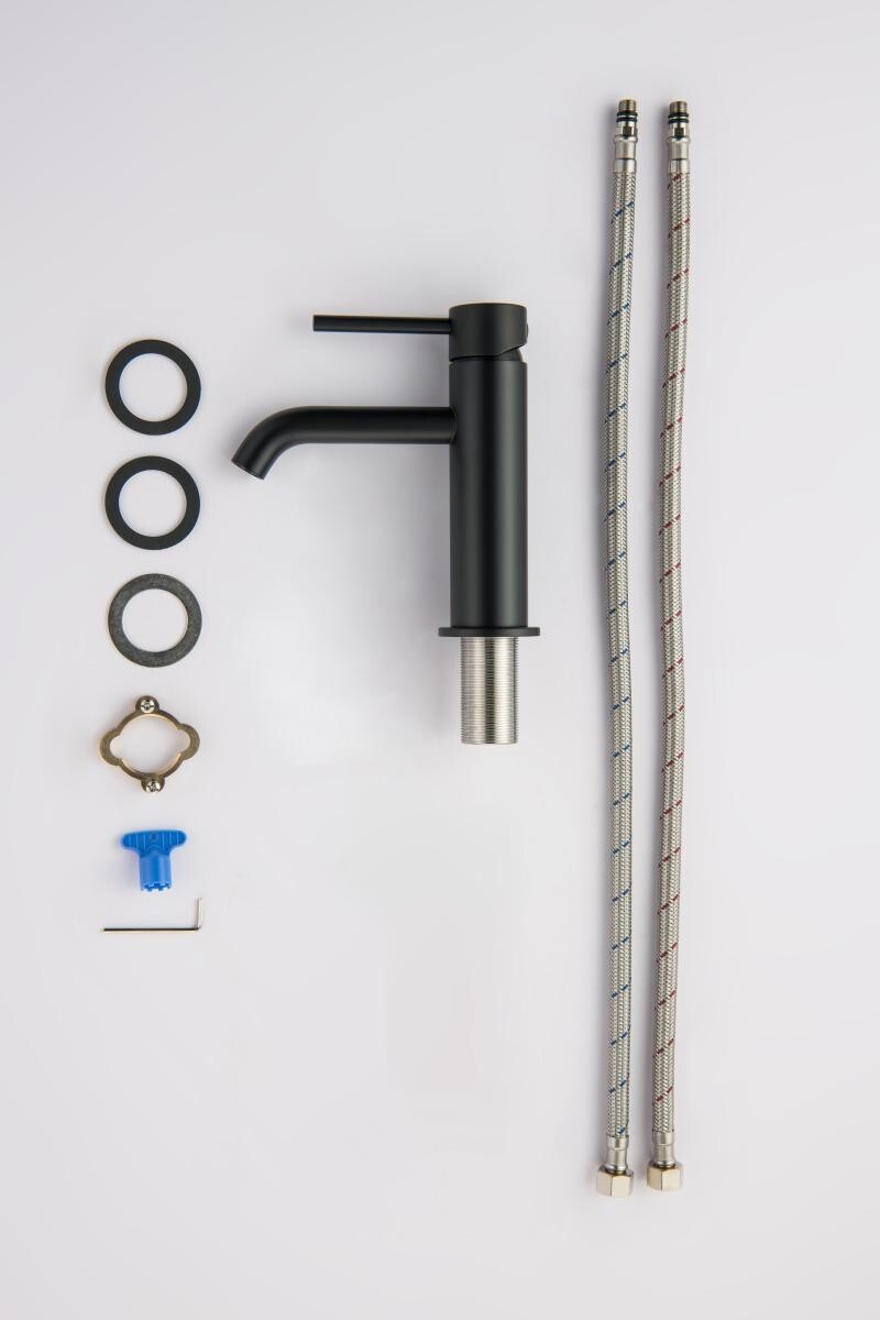 Душевой комплект со смесителем для раковины и душа черный Aquatek "Европа" AQ1331MB - изображение 10